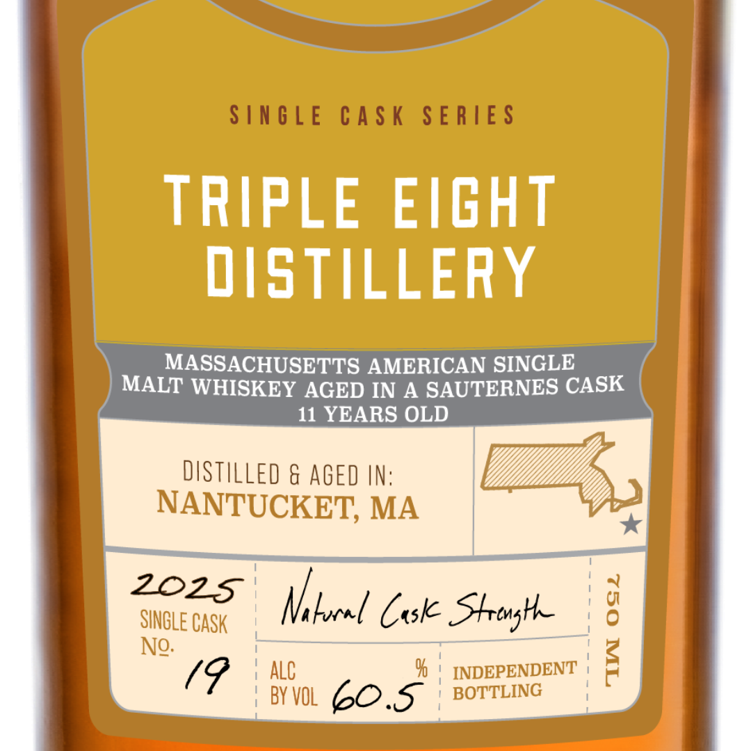 Triple Eight Sauternes Cask Aged Massachusetts Single Malt 11 Years Old